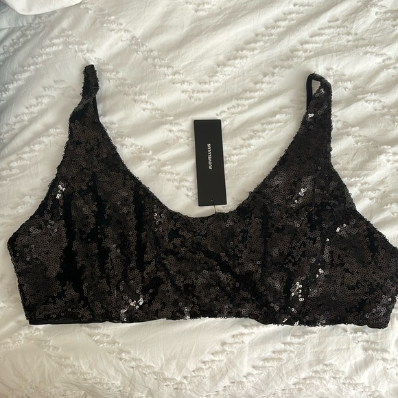 Sequined Bra Top, Black, XL, Tags still on - Picture 1 of 4